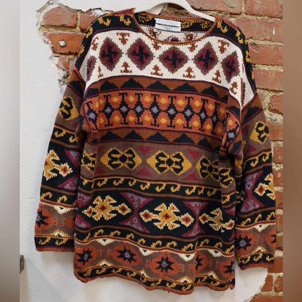 Vintage Mackinaw hand knitted oversized sweater M/L